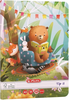 Caiet Herlitz A5, 36 file, Tip 2, motiv Fun time, diverse modele